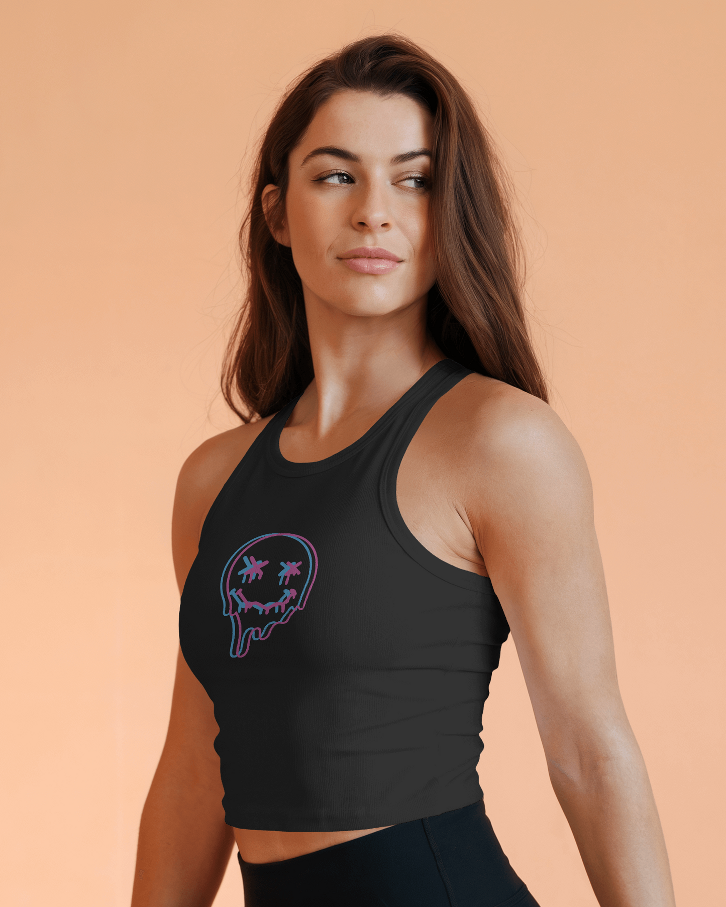 Cross Eye Smile | Women Crop Tank