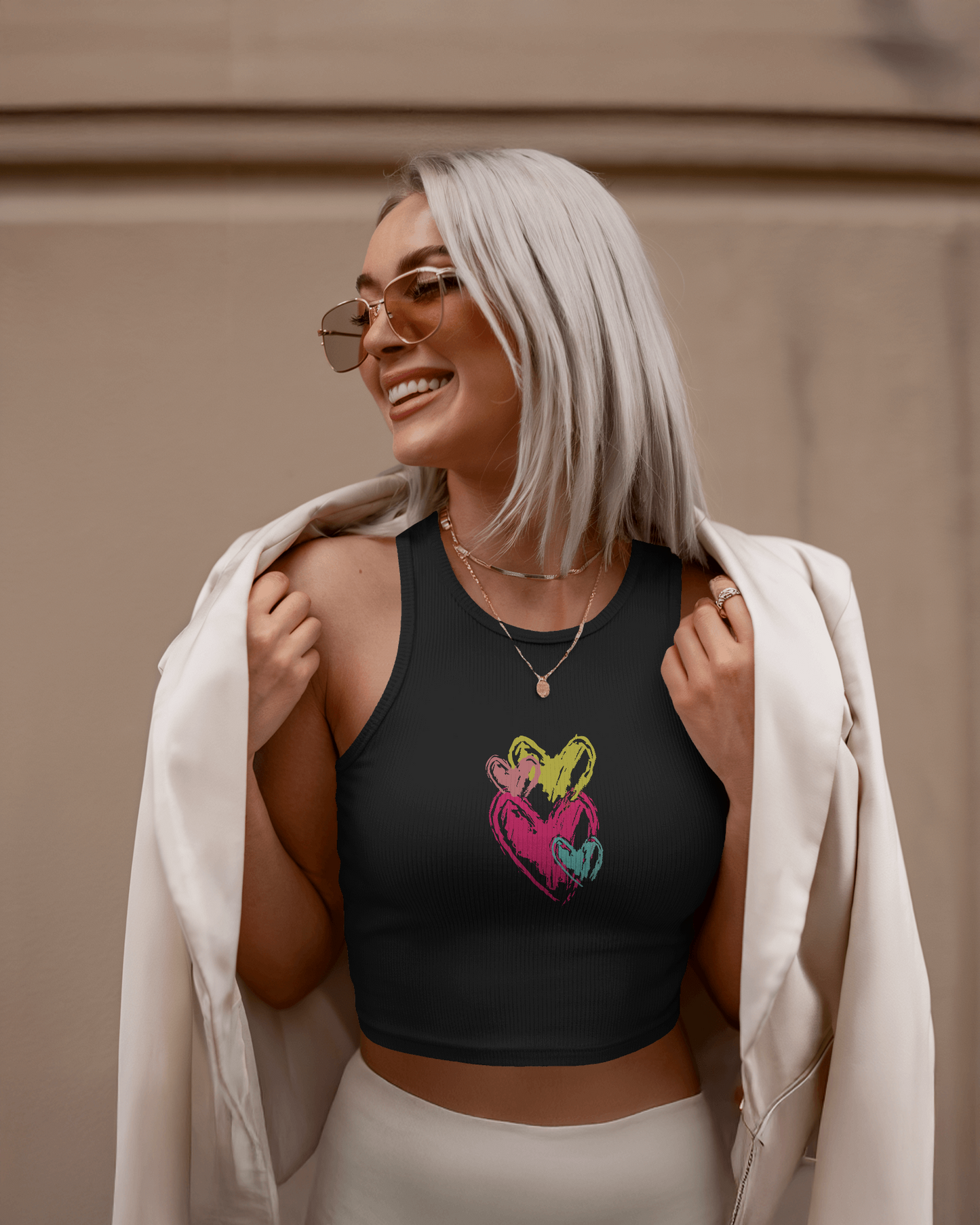 Sketchy Hearts | Women Crop Tank