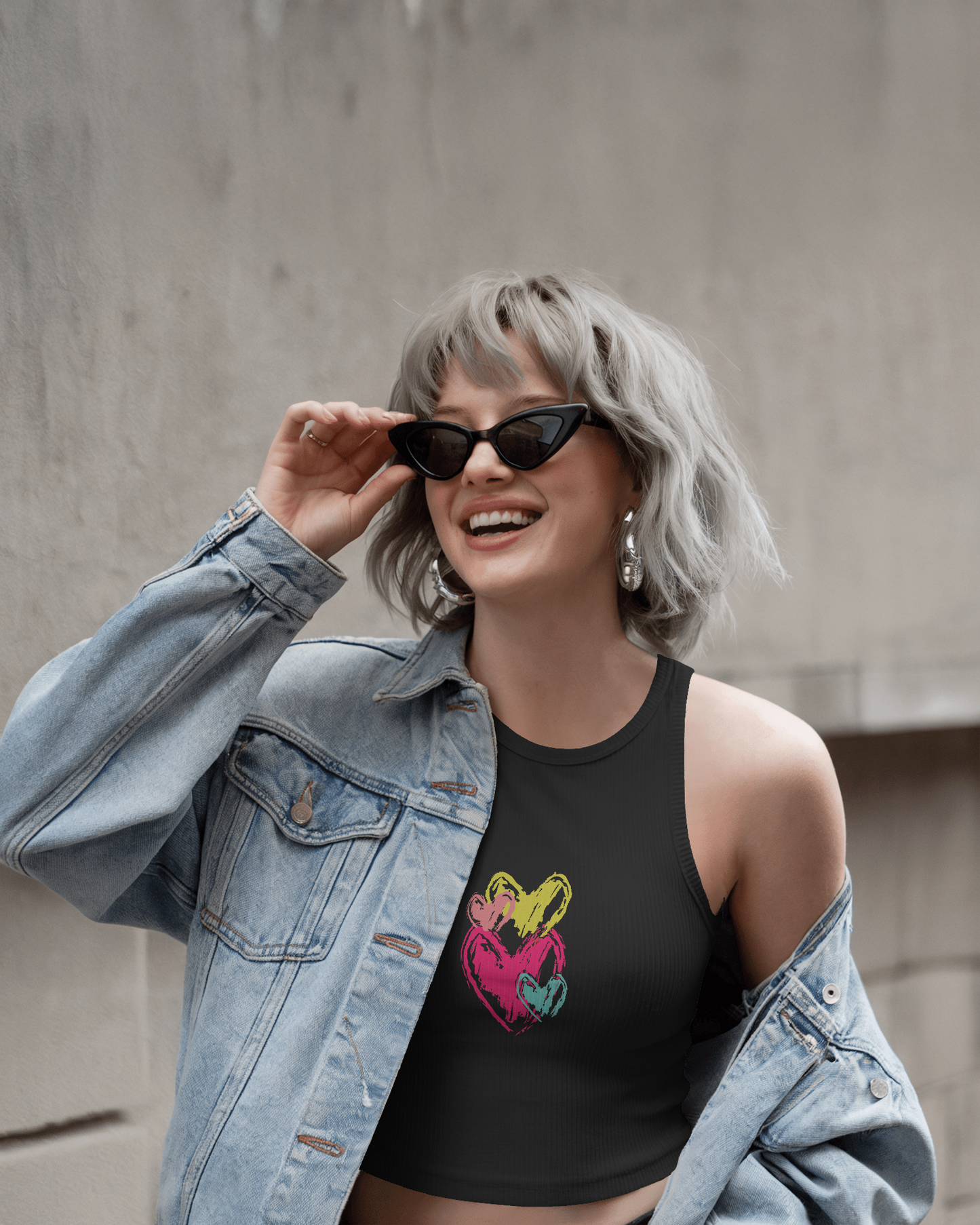 Sketchy Hearts | Women Crop Tank