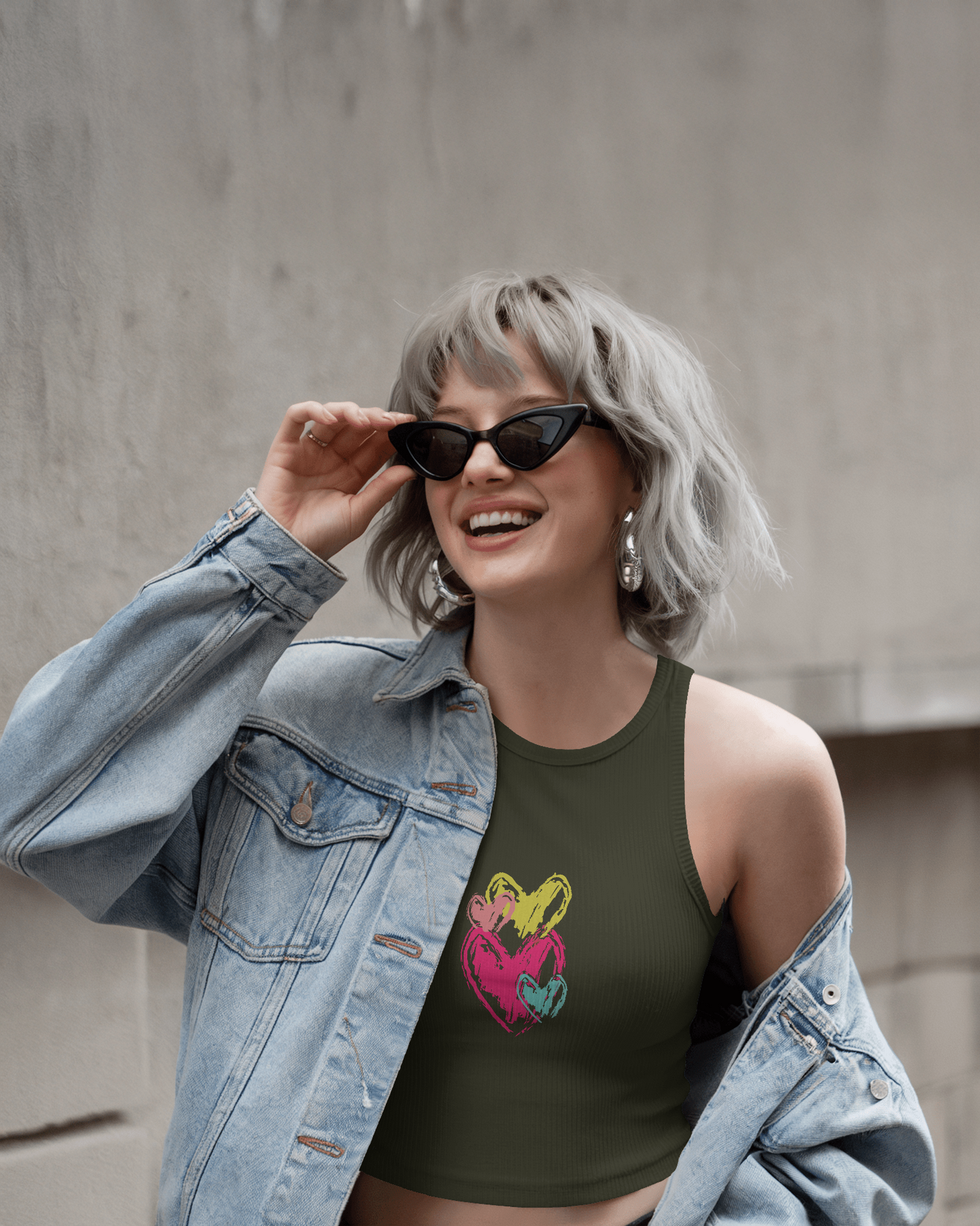 Sketchy Hearts | Women Crop Tank