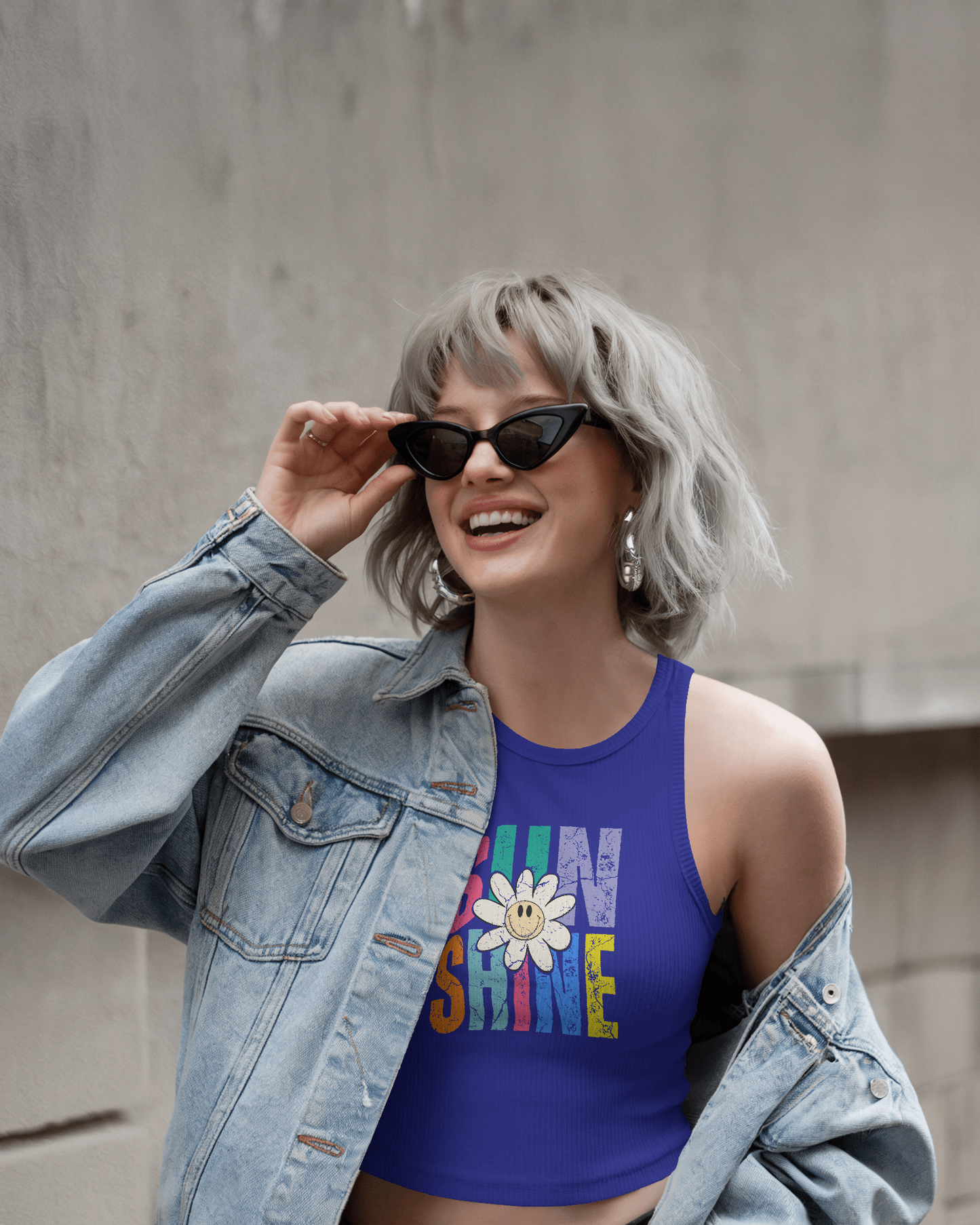 Sunshine Smiley | Women Crop Tank