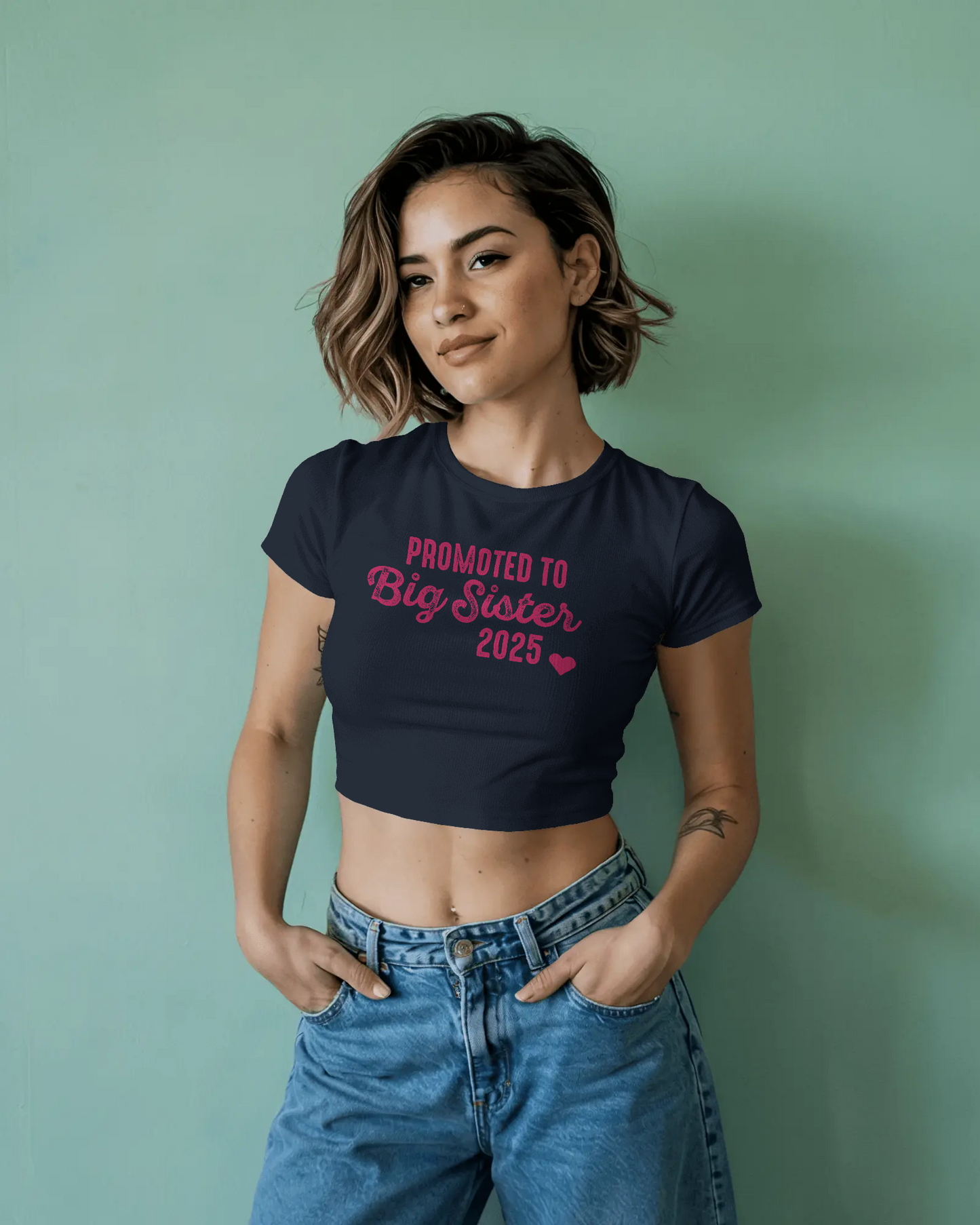 Promoted To Big Sister | Women Crop Top