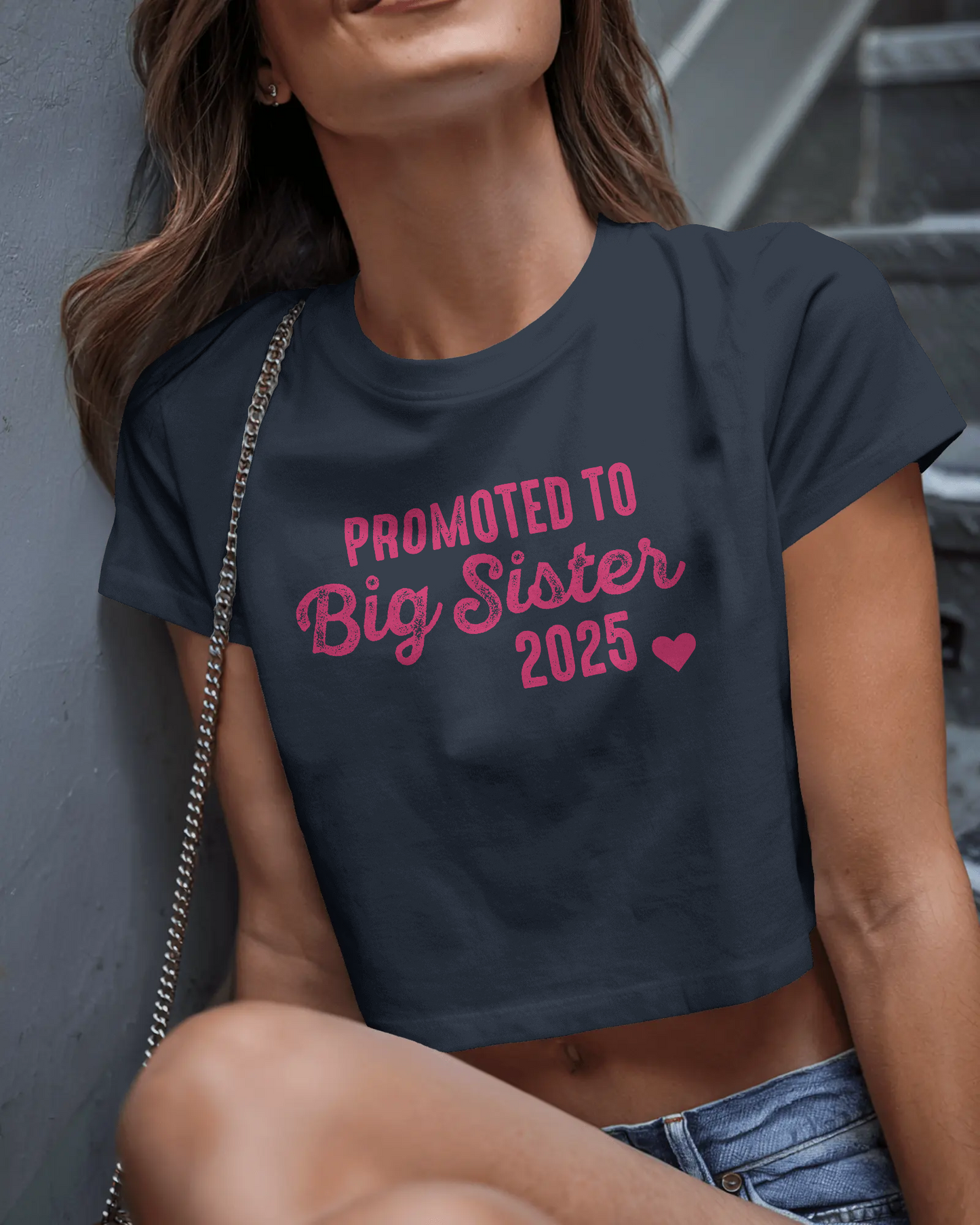 Promoted To Big Sister | Women Crop Top