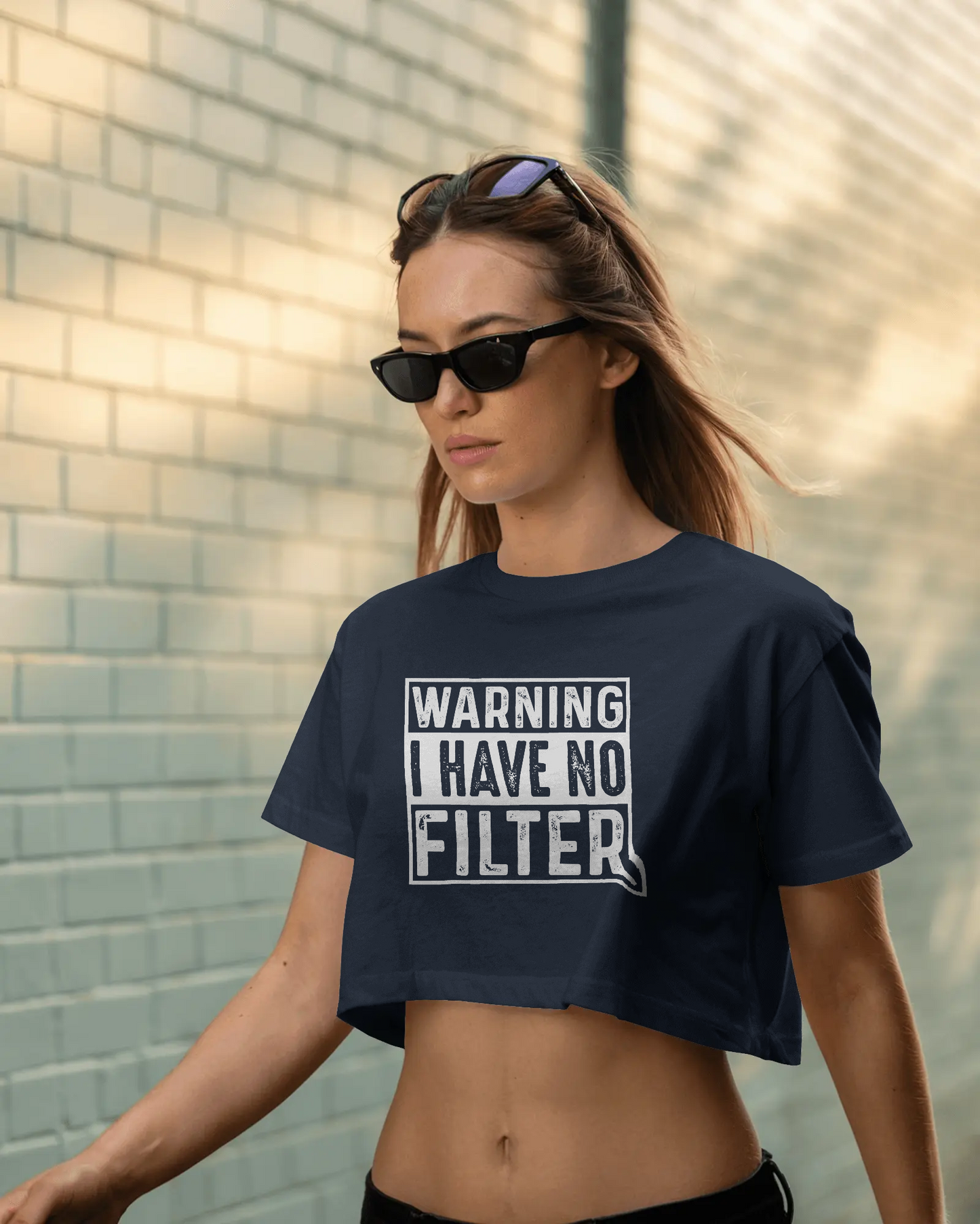 Warning I Have No Filter | Women Crop Top