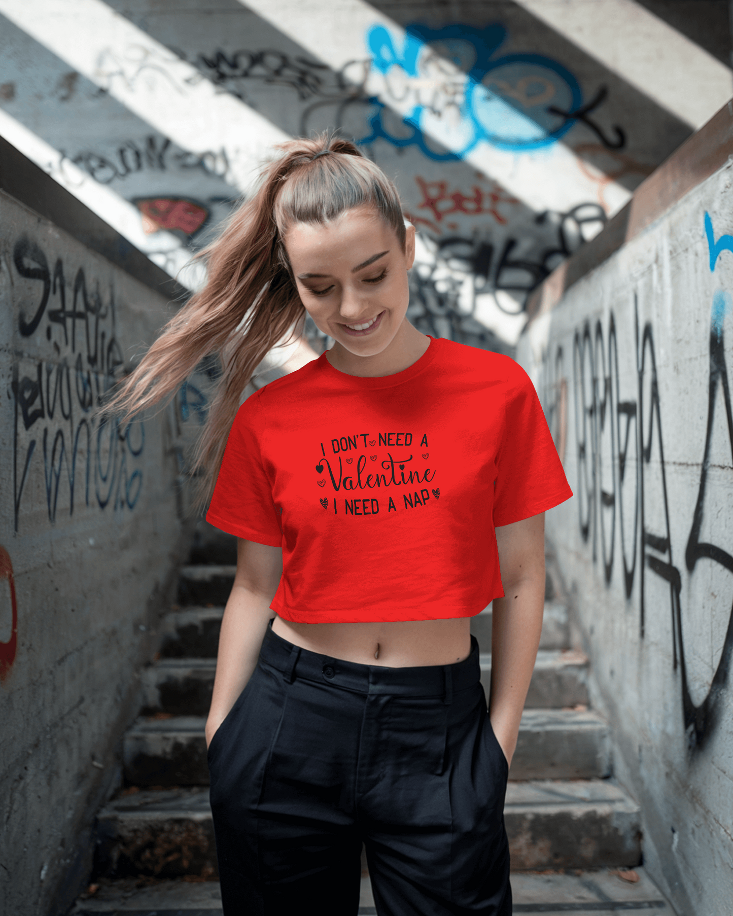 I Don't Need A Valentine i Need A Nap | Women Crop Top
