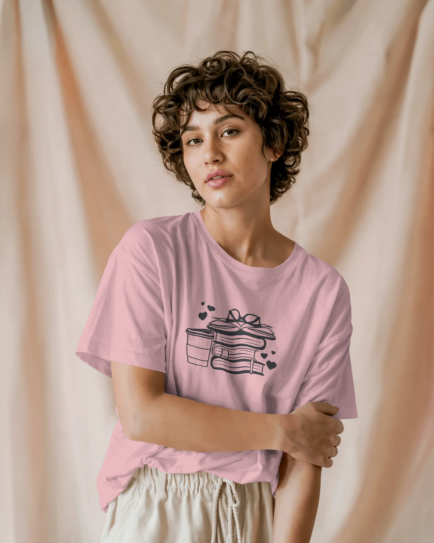 Stack Of Books And Coffee | Women T-Shirt