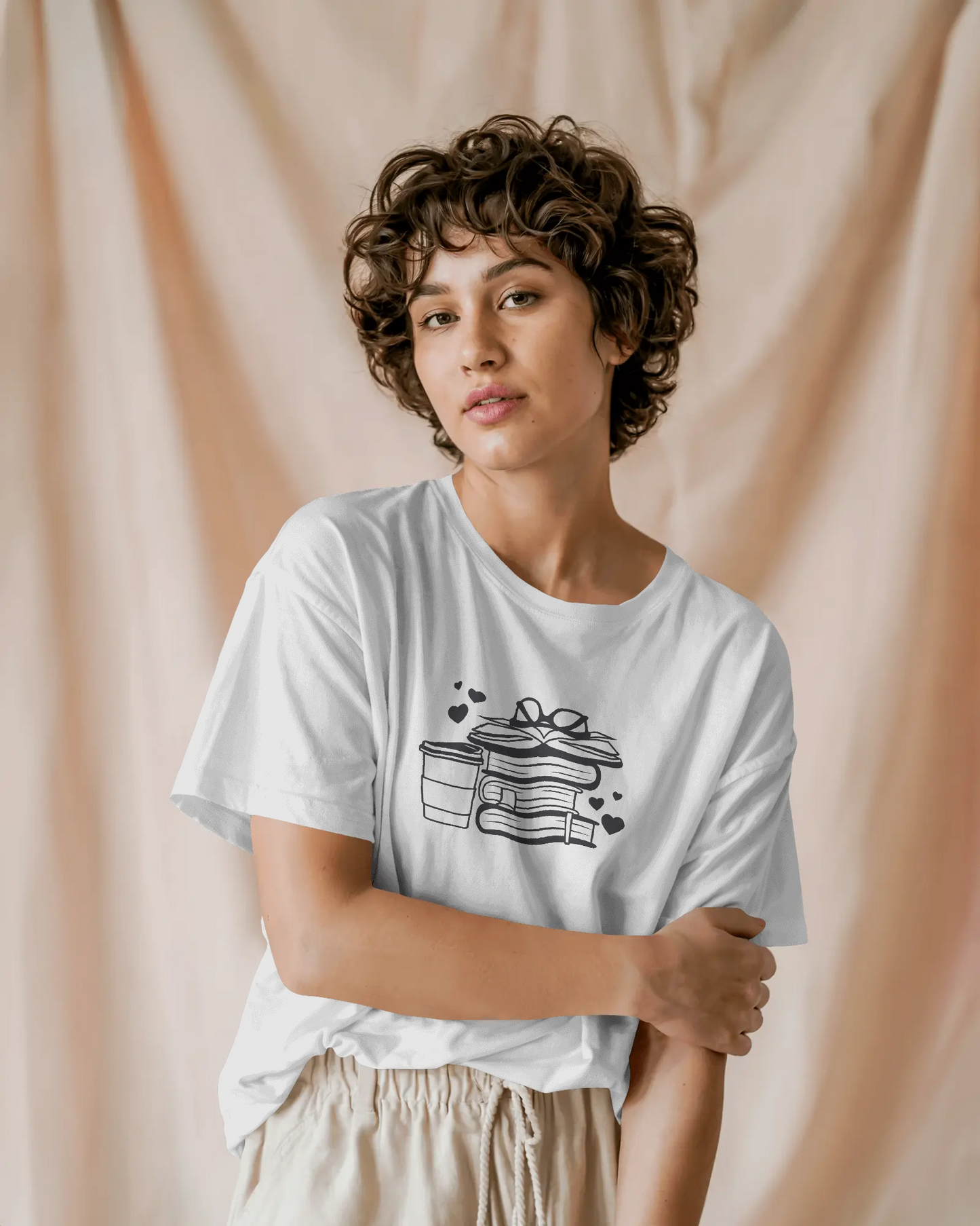Stack Of Books And Coffee | Women T-Shirt
