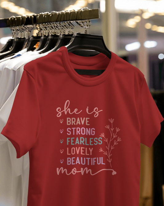 She Is Mom Color | Women's Classic Crew T-Shirt | Moms To Be