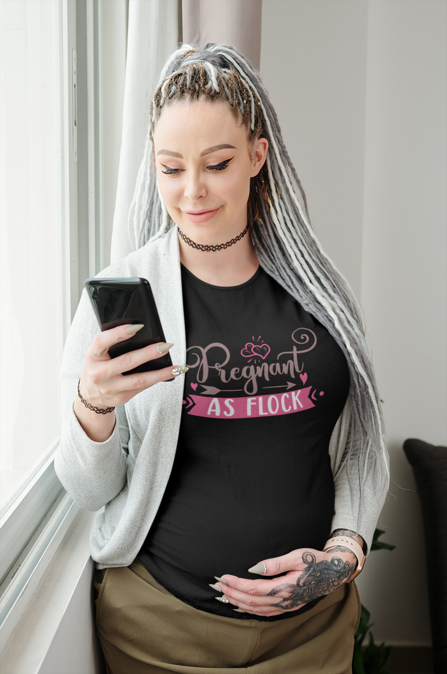 Pregnant As Flock | Women's Classic Crew T-Shirt | Moms To Be