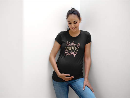 Rocking My Bump | Women's Classic Crew T-Shirt | Moms To Be