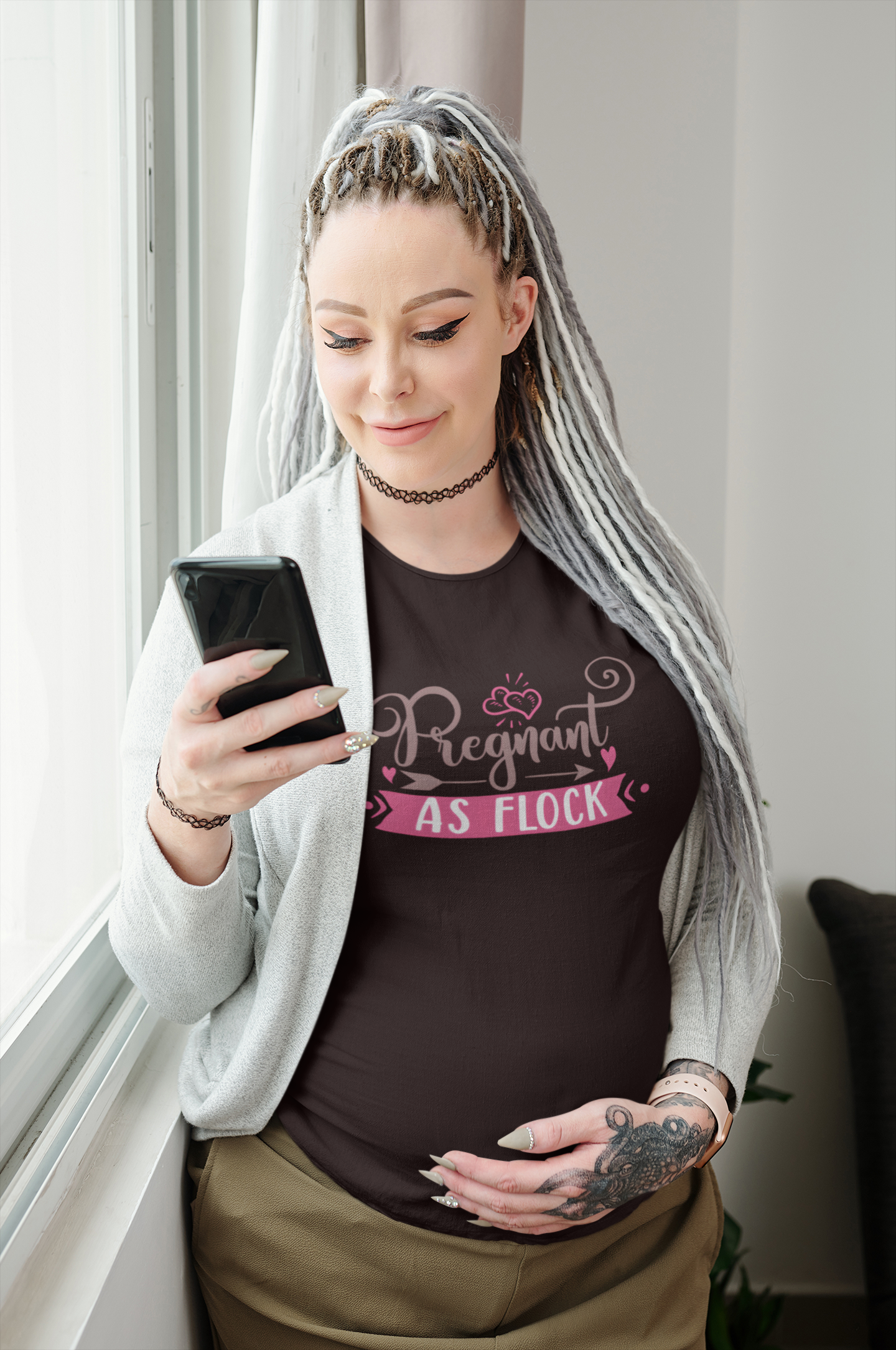 Pregnant As Flock | Women's Classic Crew T-Shirt | Moms To Be