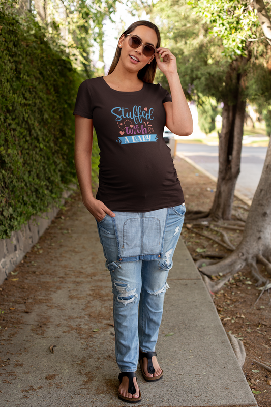 Stuffed With A Baby | Women's Classic Crew T-Shirt | Moms To Be