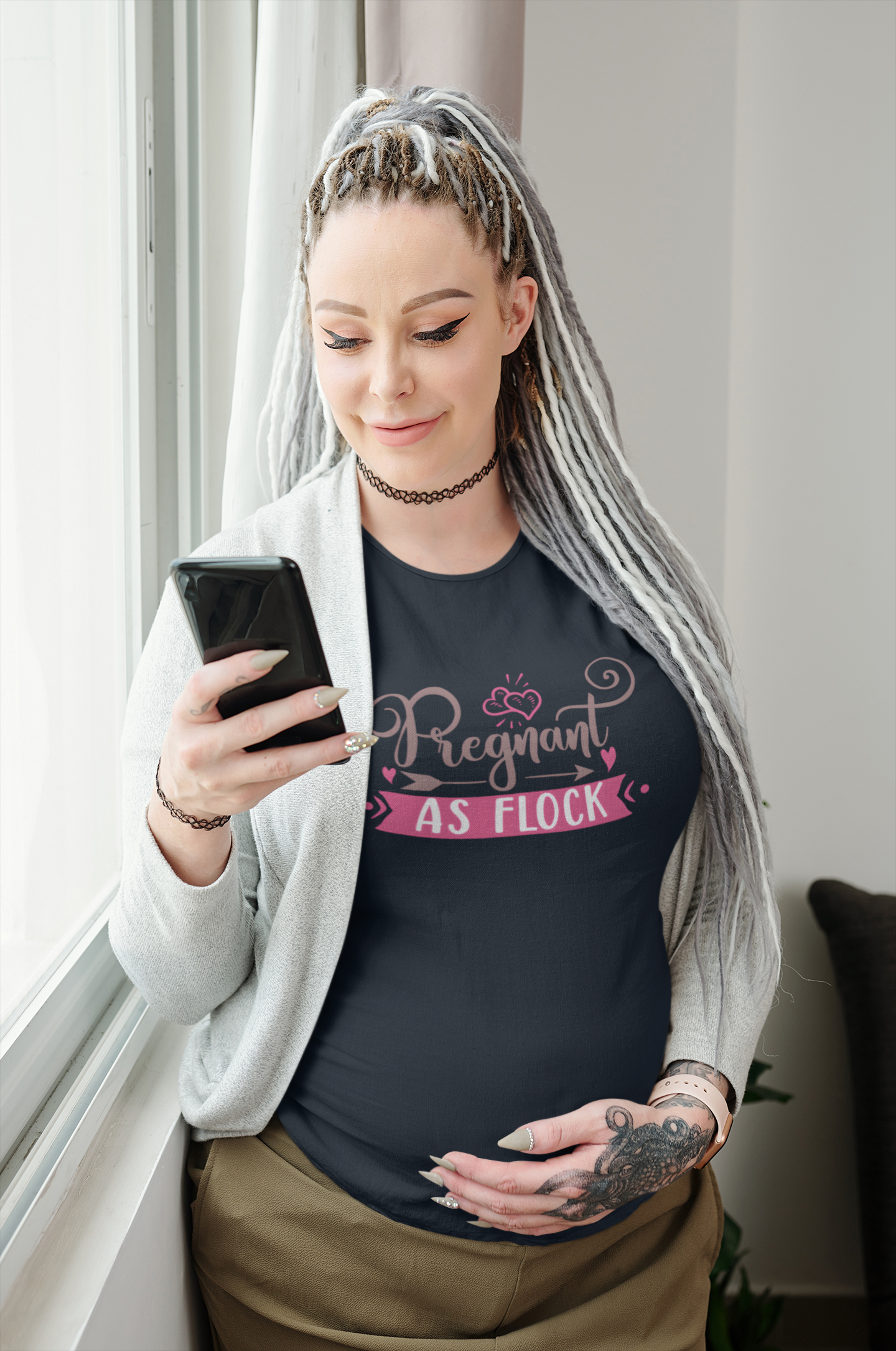 Pregnant As Flock | Women's Classic Crew T-Shirt | Moms To Be
