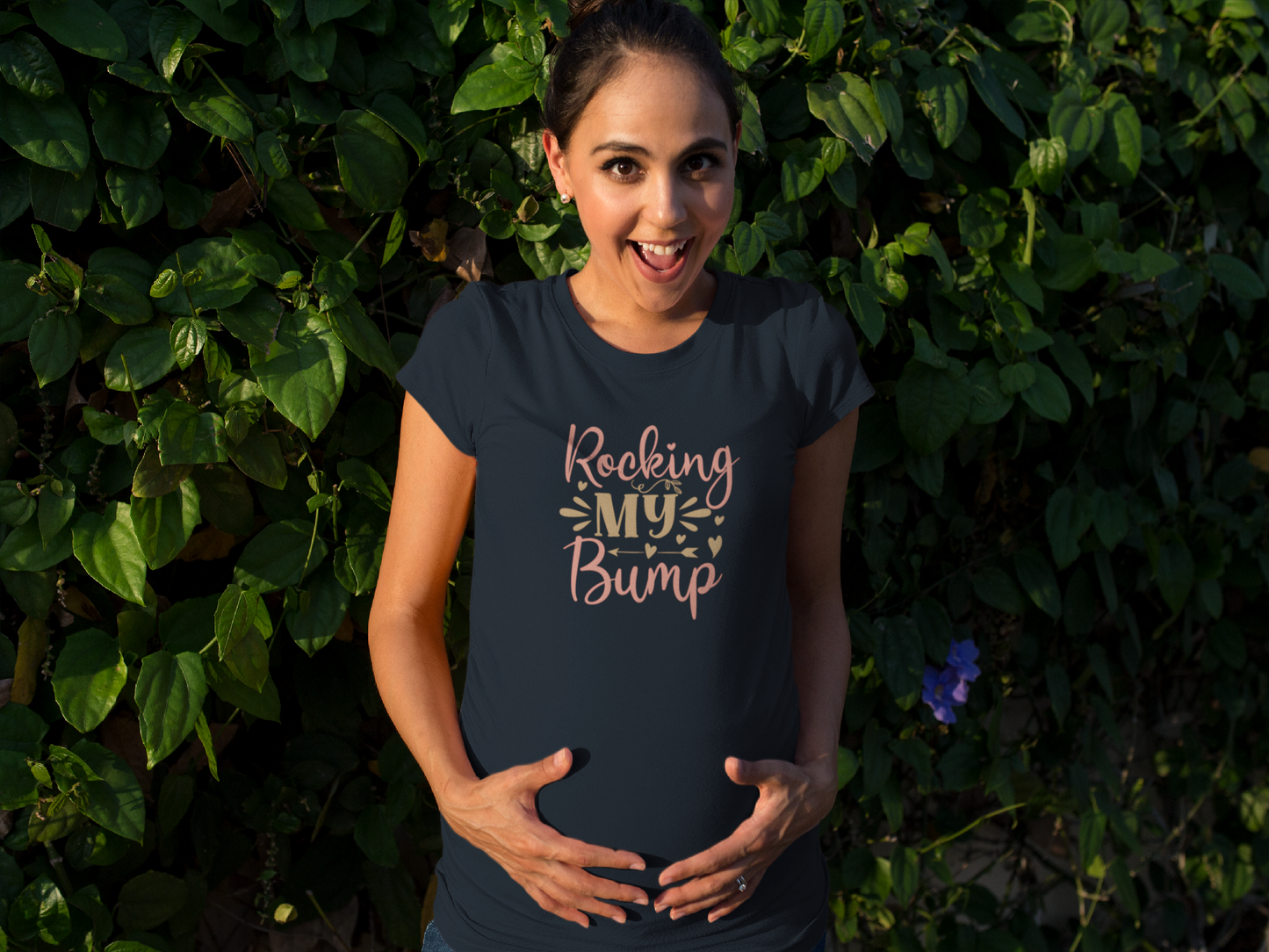 Rocking My Bump | Women's Classic Crew T-Shirt | Moms To Be