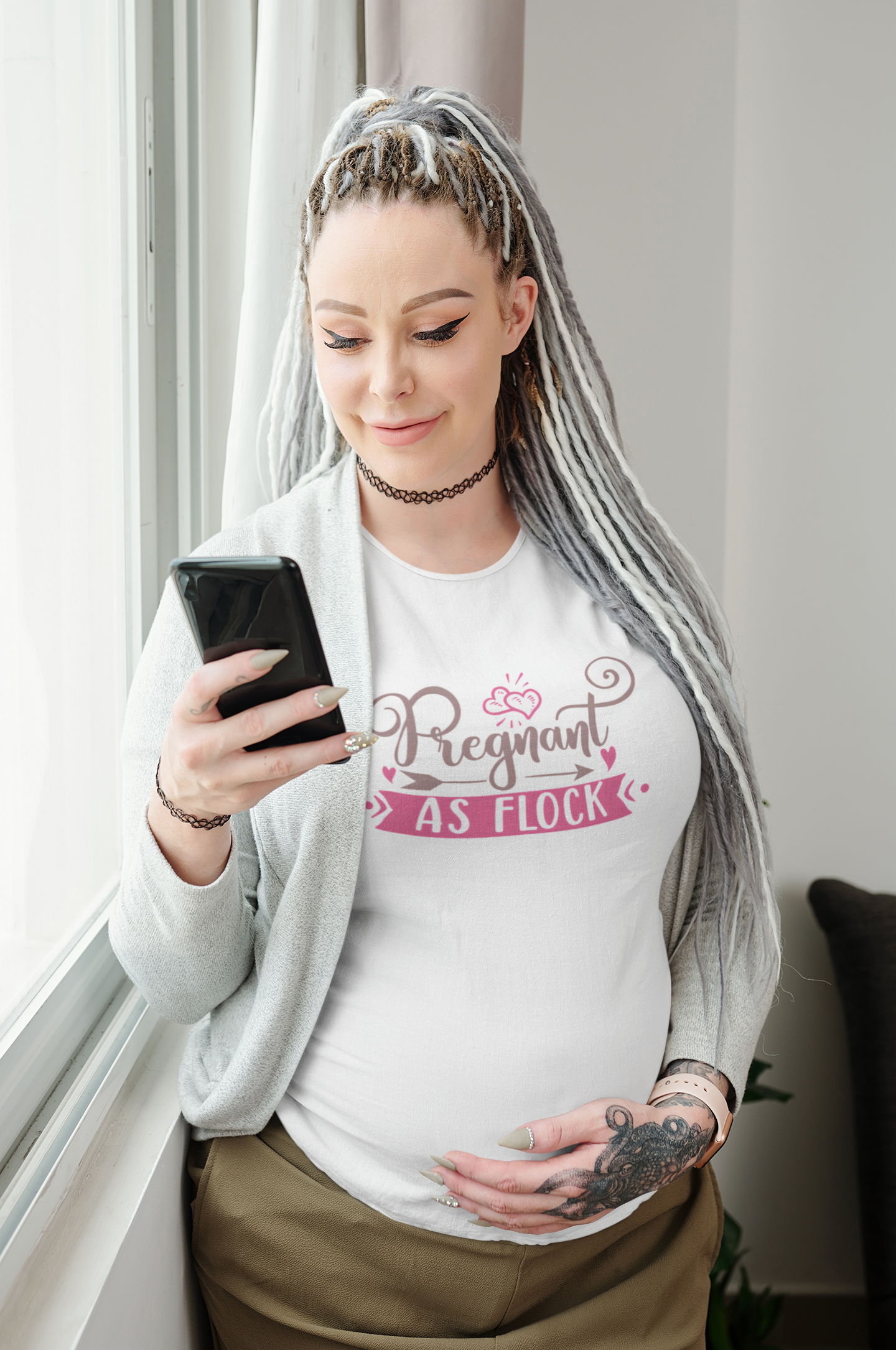 Pregnant As Flock | Women's Classic Crew T-Shirt | Moms To Be