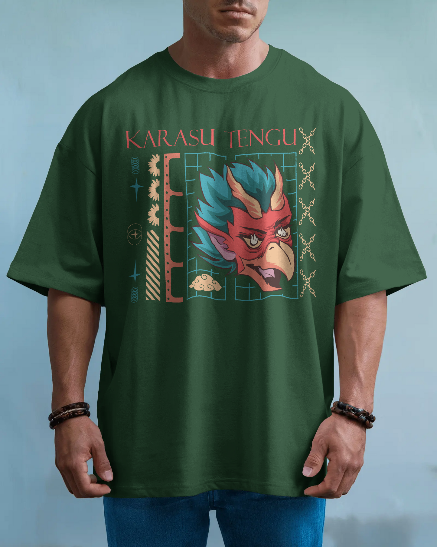 Japanese Streetwear Karasu Tengu | Men Oversized T-Shirt