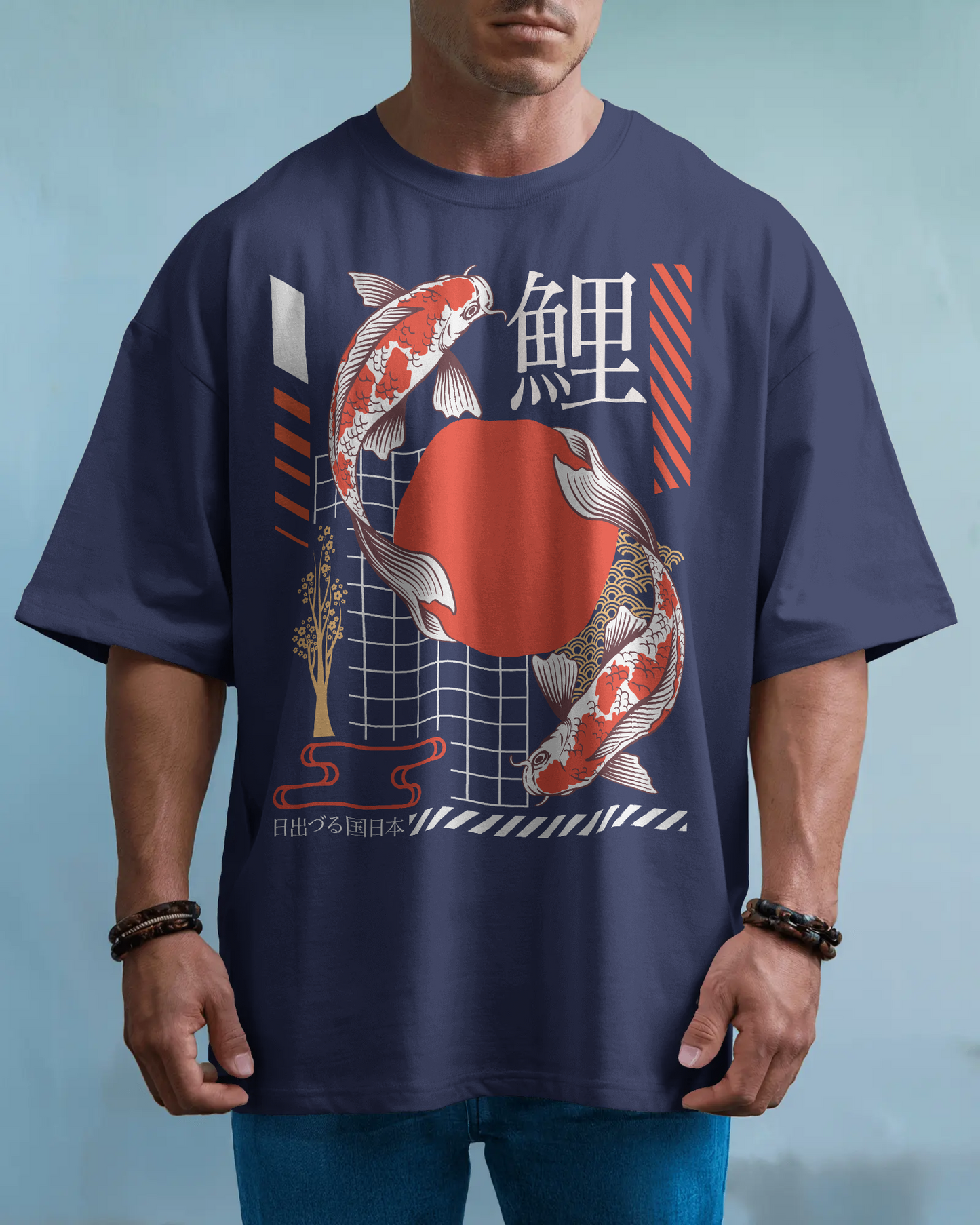 Japanese Streetwear Kai Fish | Men Oversized T-Shirt