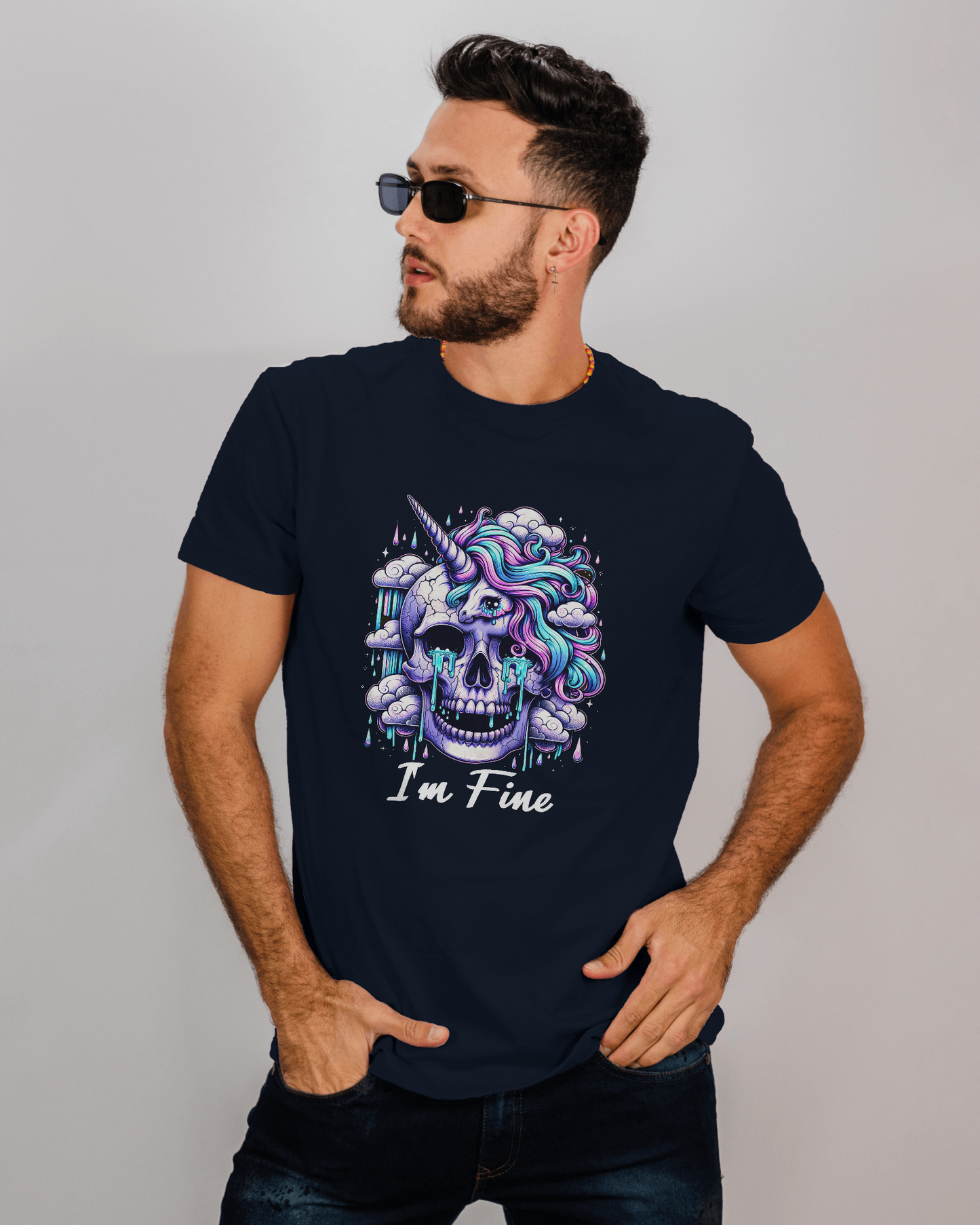 I Am Fine | Men Round Neck T-Shirt