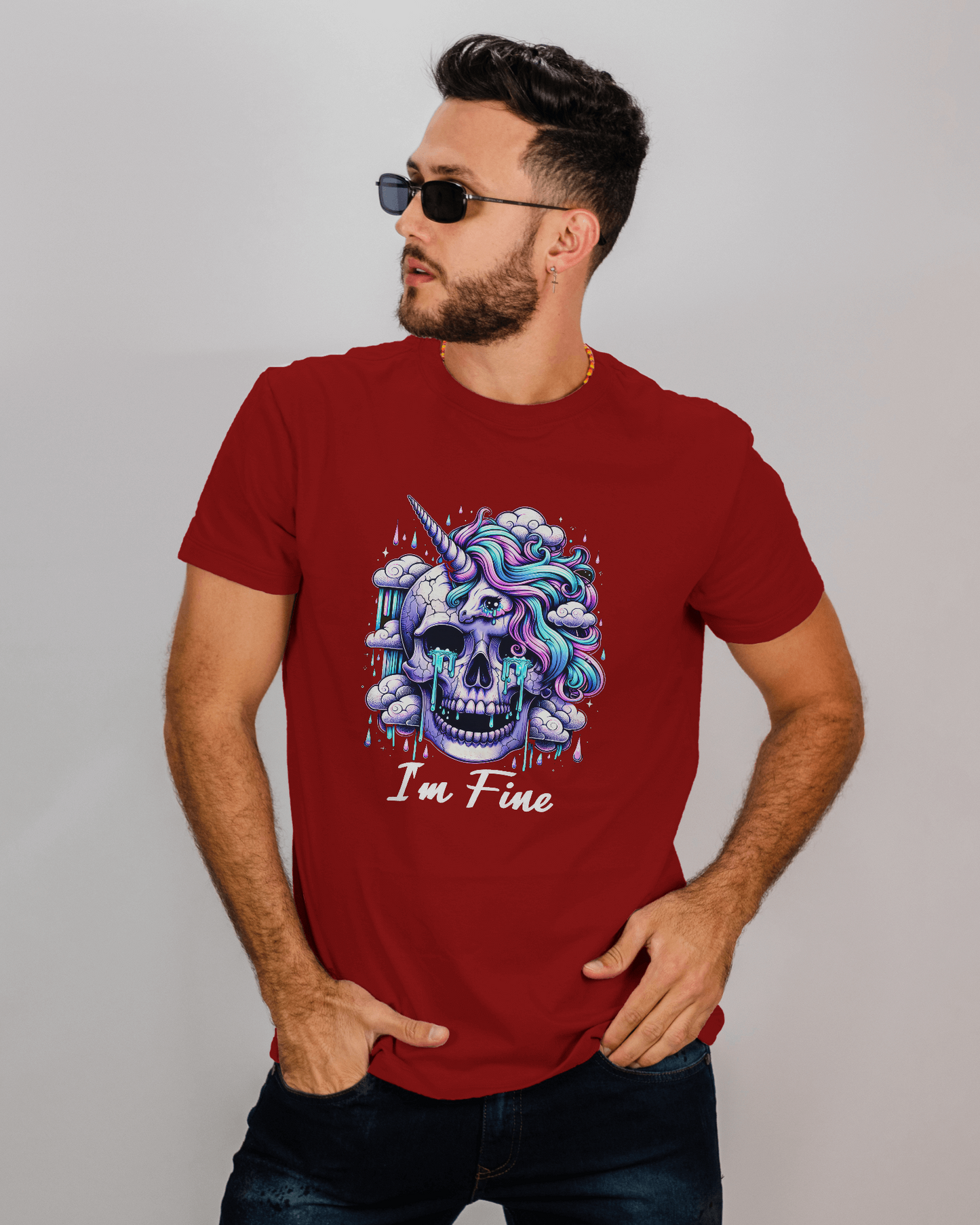 I Am Fine | Men Round Neck T-Shirt