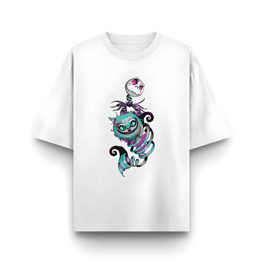Cat With Skull | Men Oversized T-Shirt