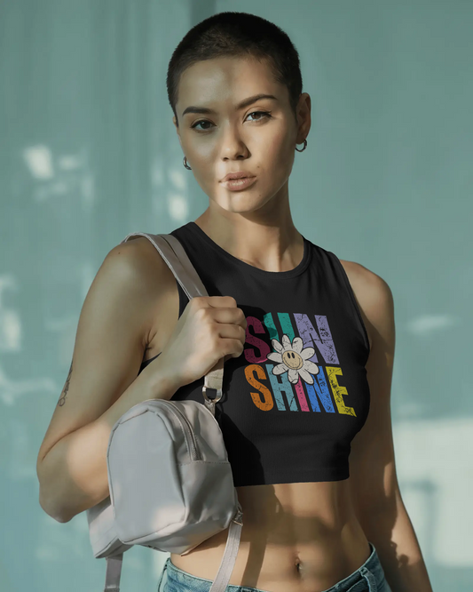 Sunshine Smiley | Women Crop Tank