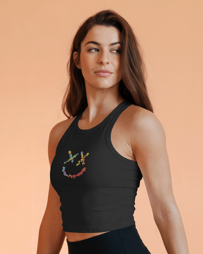 Cross Eye With Smile | Women Crop Tank