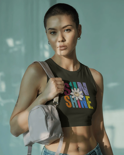 Sunshine Smiley | Women Crop Tank