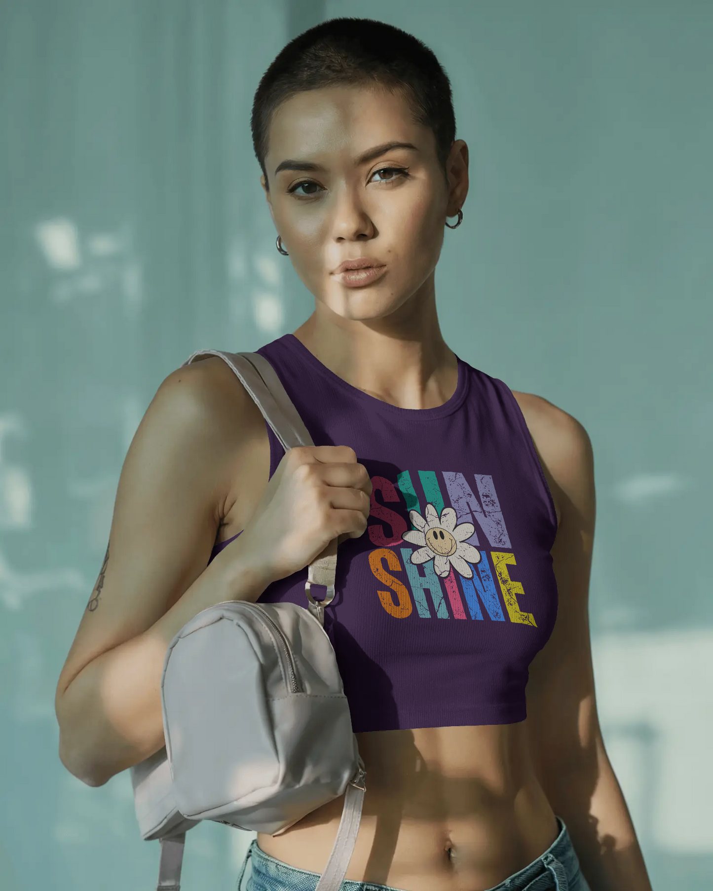 Sunshine Smiley | Women Crop Tank