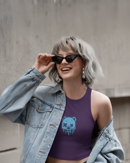 Blue Bear | Women Crop Tank