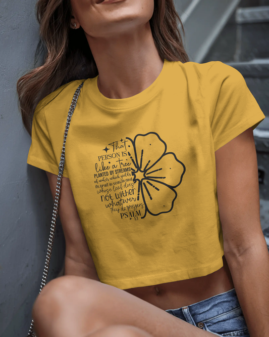 That Person Is Like A Tree Planted By Streams Of | Women Crop Top
