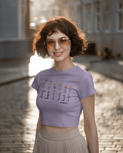 She Is Strong Fearless | Women Crop Top