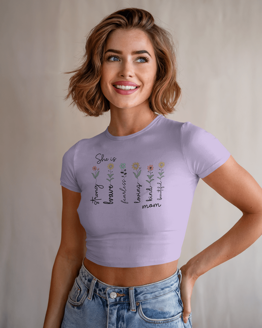 She Is Strong Fearless | Women Crop Top