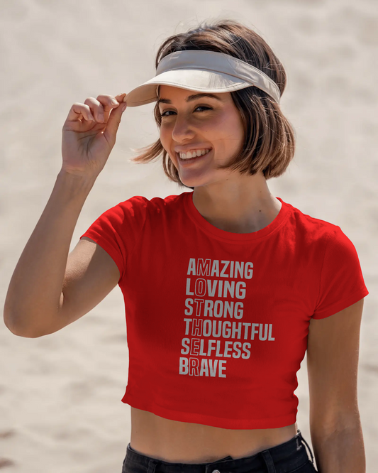 Amazing Loving Strong | Women Crop Top