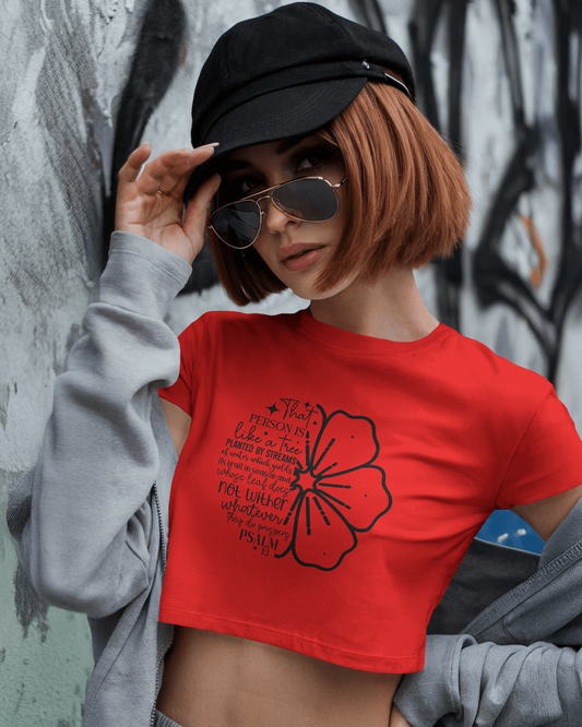That Person Is Like A Tree Planted By Streams Of | Women Crop Top