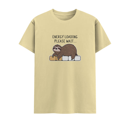 Energy Loading Please Wait | Men Round Neck T-Shirt