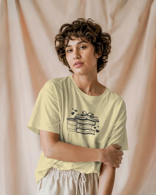 Stack Of Books And Coffee | Women T-Shirt