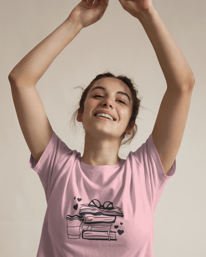 Stack Of Books And Coffee | Women T-Shirt