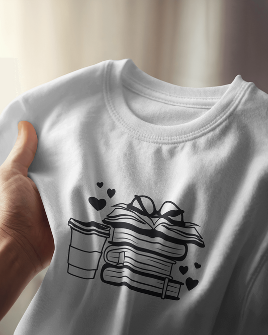 Stack Of Books And Coffee | Women T-Shirt