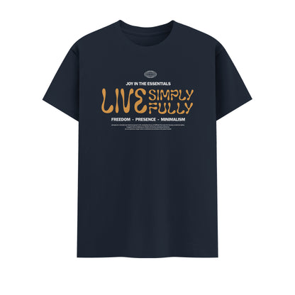 Live Simply Fully | Men Round Neck T-Shirt