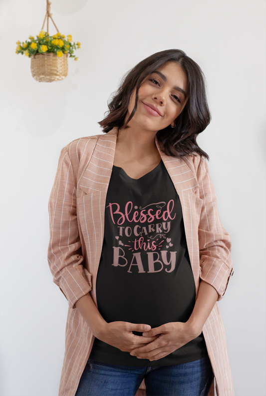 Blessed To Carry This Baby | Women's Classic Crew T-Shirt | Moms To Be