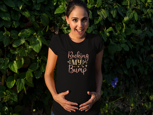 Rocking My Bump | Women's Classic Crew T-Shirt | Moms To Be