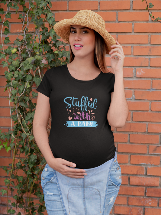 Stuffed With A Baby | Women's Classic Crew T-Shirt | Moms To Be