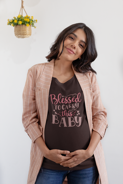 Blessed To Carry This Baby | Women's Classic Crew T-Shirt | Moms To Be