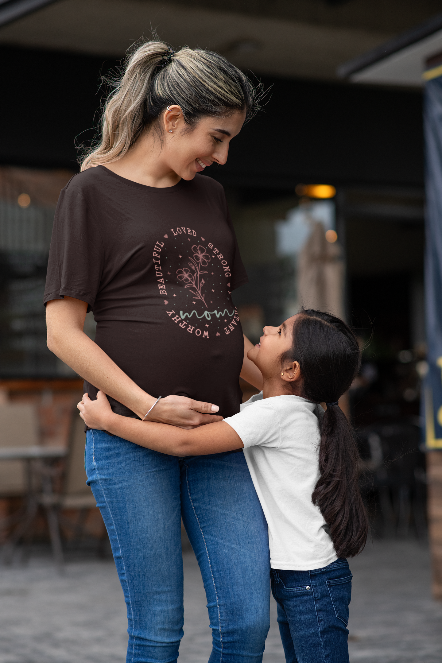 Mom Flower | Women's Classic Crew T-Shirt | Moms To Be