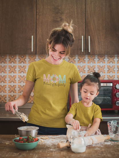 Mom Heart Of The Family | Women's Classic Crew T-Shirt | Moms To Be