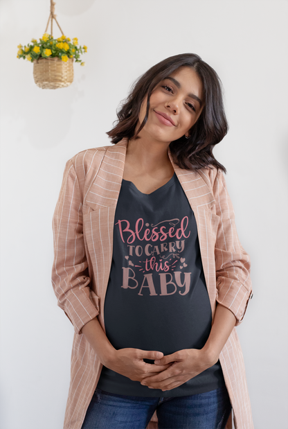 Blessed To Carry This Baby | Women's Classic Crew T-Shirt | Moms To Be