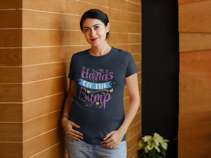 Hands Off The Bump | Women's Classic Crew T-Shirt | Moms To Be