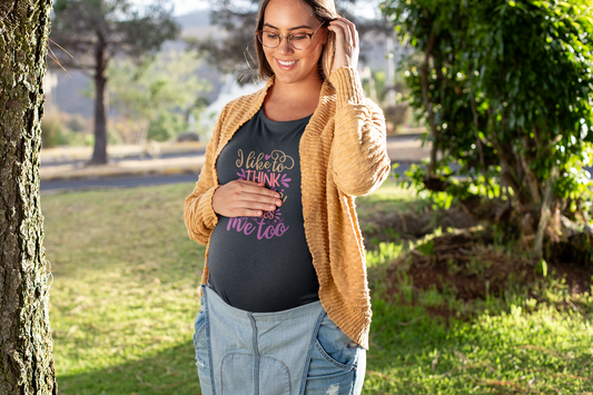 I Like To Think Wine Misses Me Too | Women's Classic Crew T-Shirt | Moms To Be