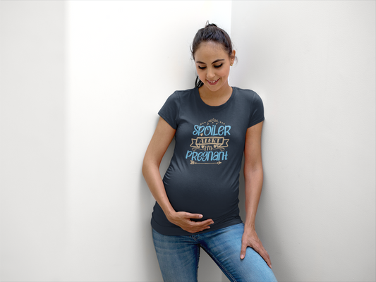 Spoiler Alert- I m Pregnant | Women's Classic Crew T-Shirt | Moms To Be