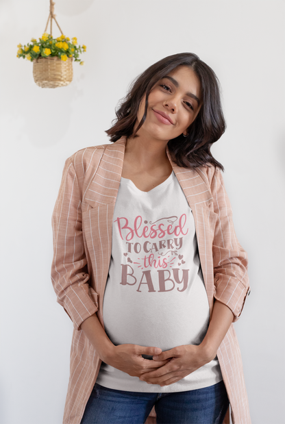 Blessed To Carry This Baby | Women's Classic Crew T-Shirt | Moms To Be
